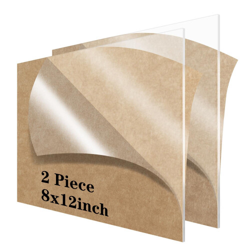 2 stykker 8 """" x 12 """" Clear Acrylic Sheet st?bt plexiglass 1/8 1