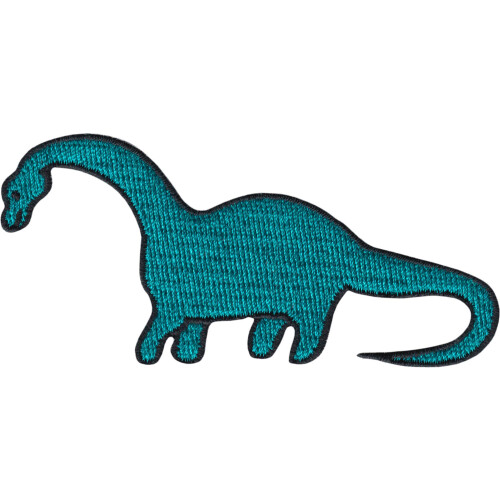 Teal Brontosaurus Dinosaur - 3.5"""""""" Embroidered Iron on Patch