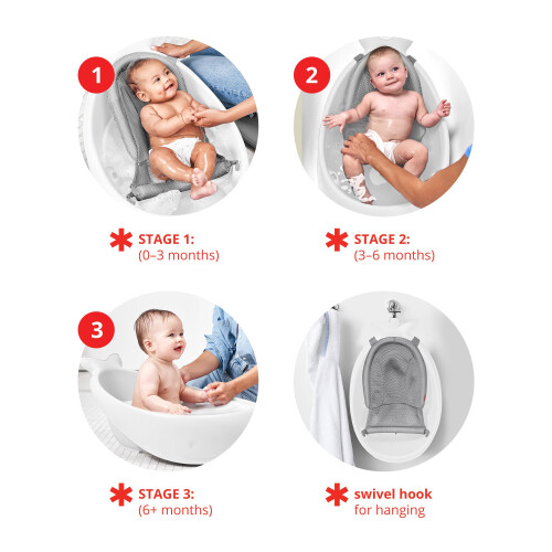 Skip Hop Skip Hop vasca per bambini Moby Smart Sling 3-in-1 bianca - vasca per bambini 2