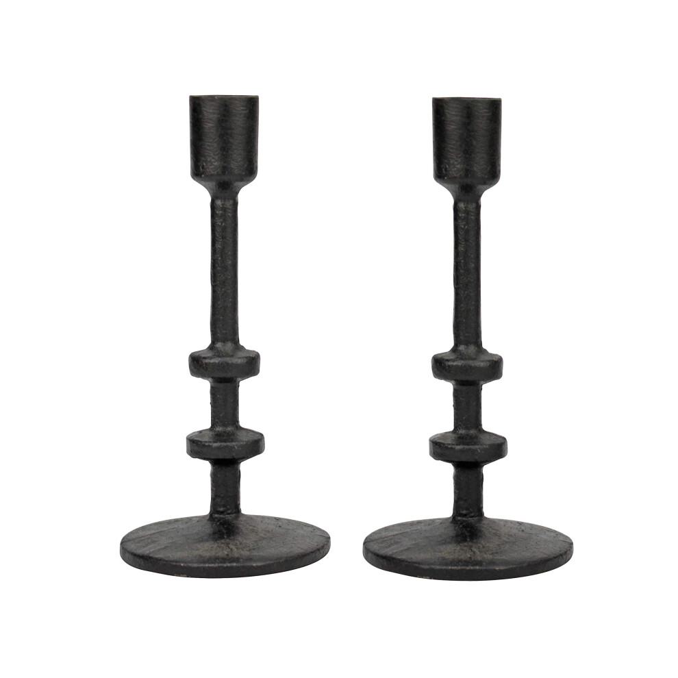 Stonebriar Set Portacandele Conico In Metallo Nero Da 17,8 Cm, 17,8 Cm-image