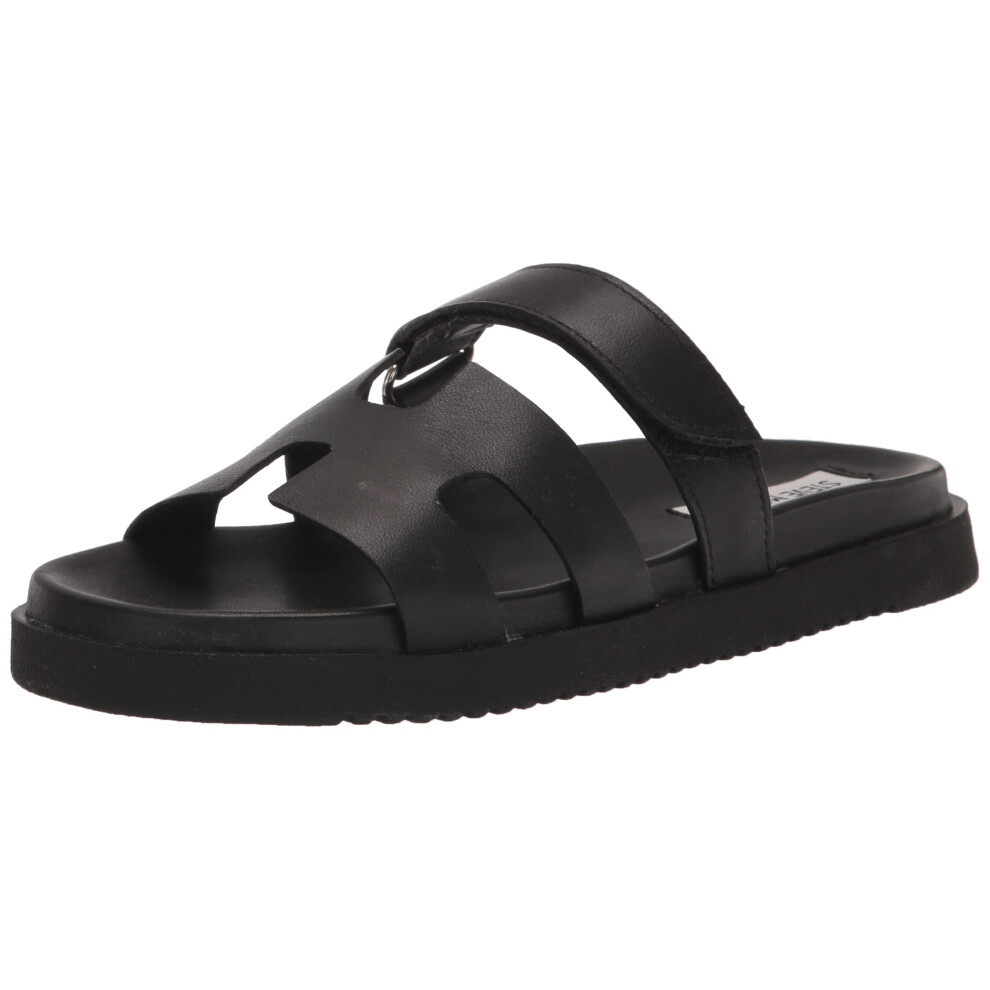 Sandales    enfiler Mayven pour femme de Steve Madden, en cuir noir, pointure 44