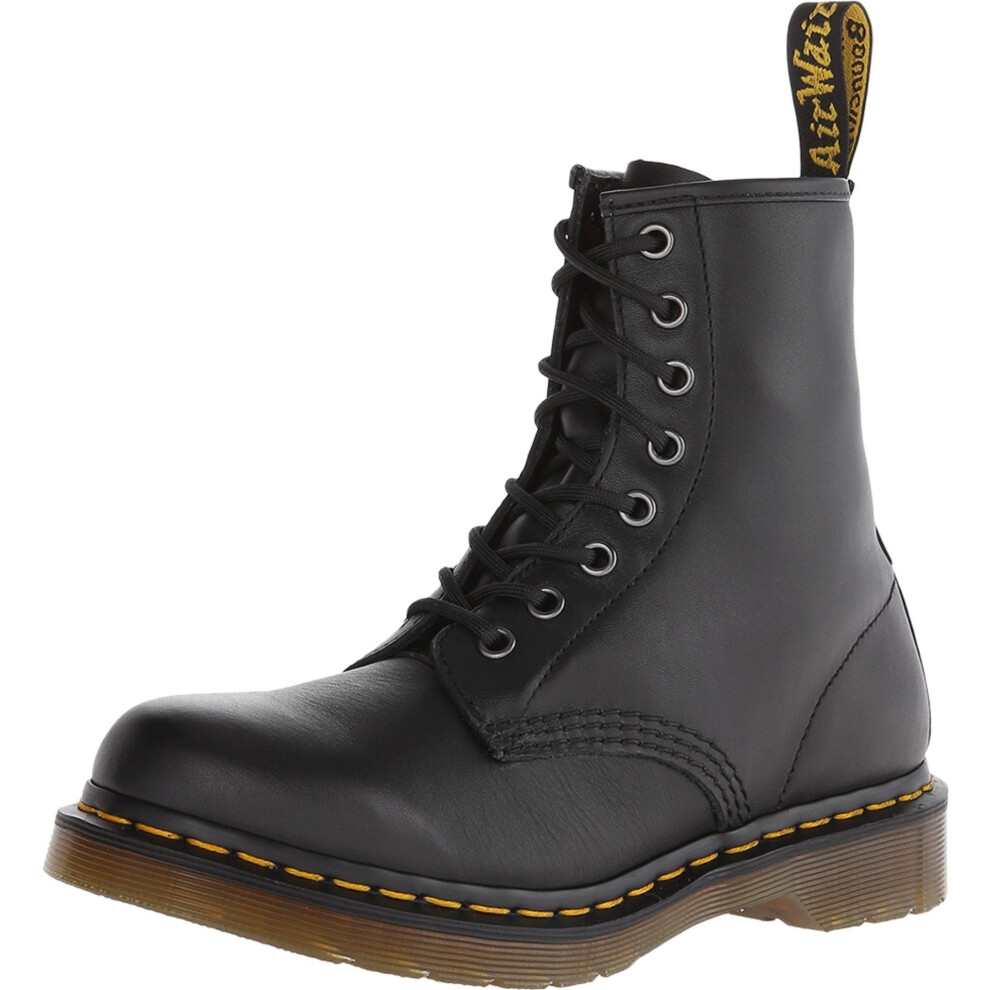 Bottes Dr. Martens 1460 W en cuir nappa     8    illets pour femme, noir, pointure 40