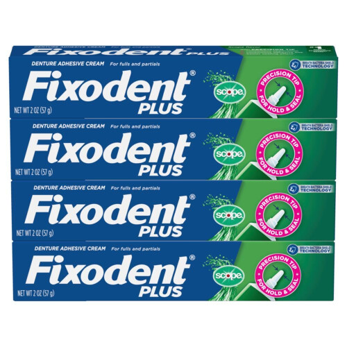 Fixodent Plus Scope Secure Zahnprothesenhaftmittel 2,0 oz (4er-Pack) 1