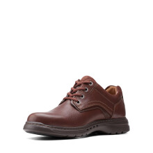 Clarks Un Brawley Pace Mahogany Tumbled Leather 9.5 EE - Wide