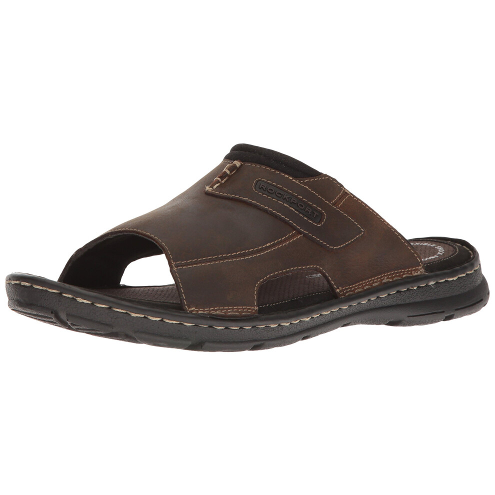 Rockport Men's Darwyn Slide 2 Sandal Brown II Leather 8 W US