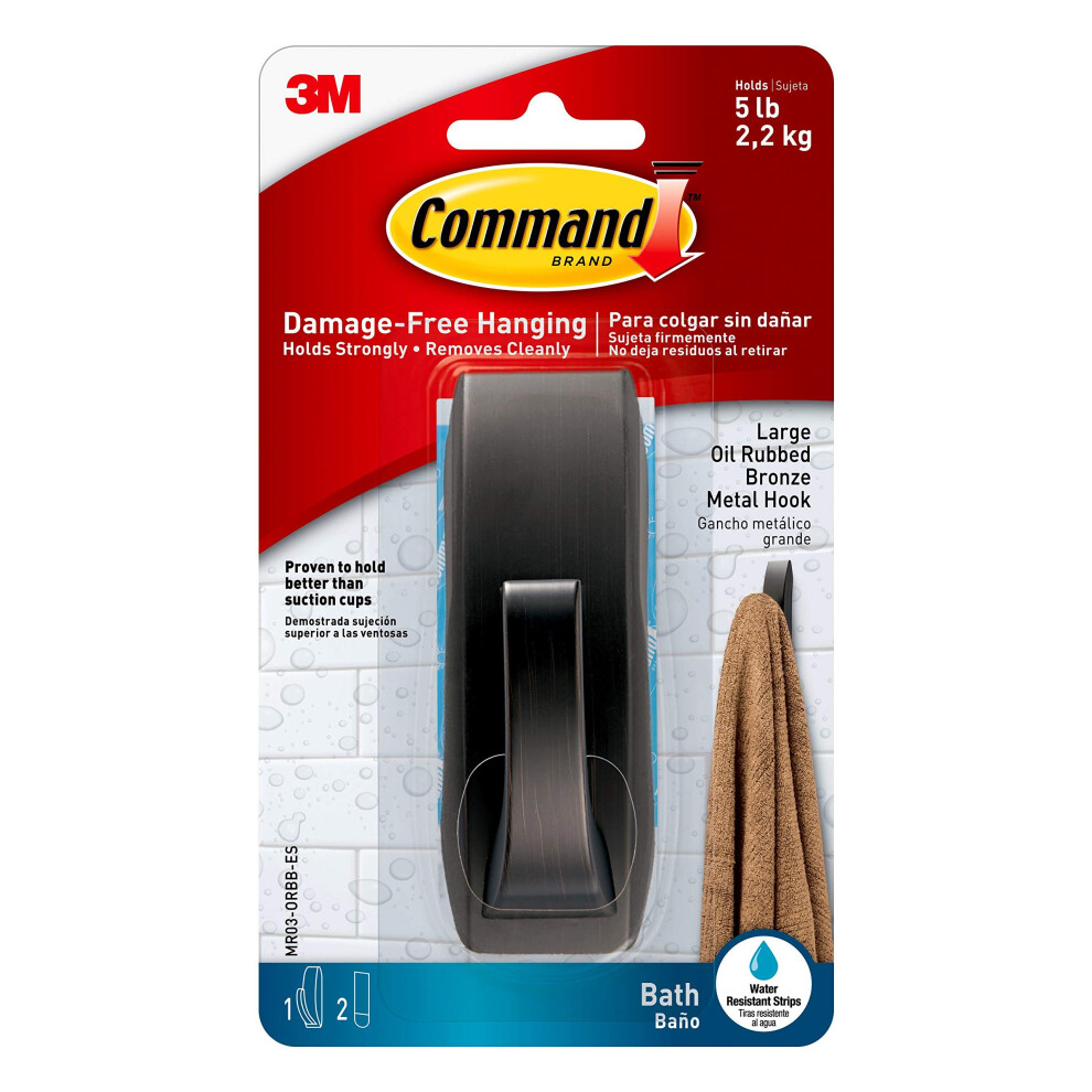 Command MR03-ORBB-ES Badewannenhaken, Metall, Gro , Lgeriebene Bronze-image