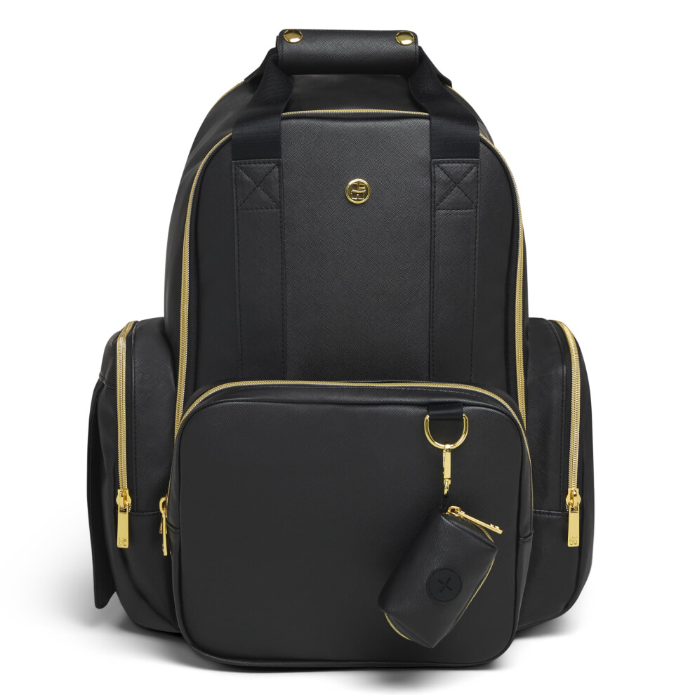 Mochila Para Pa?Ales Huggies Sunshine Pack De Cuero Negro, Talla ?Nica-image