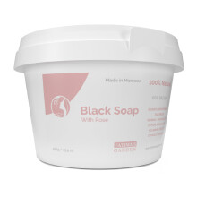 Fatima's Garden Schwarze Seife mit Rosen l Nat rliches Peeling, 450 g