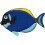 Blue Tang Fish with Yellow Fin - 3"""""""" Embroidered Iron on Patch 1