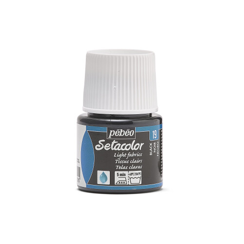 Pebeo Setacolor Light Fabrics Paint 45-Milliter Bottle Black