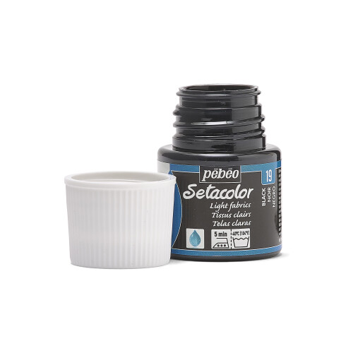 Pebeo Setacolor Light Fabrics Paint 45-Milliter Bottle Black 1