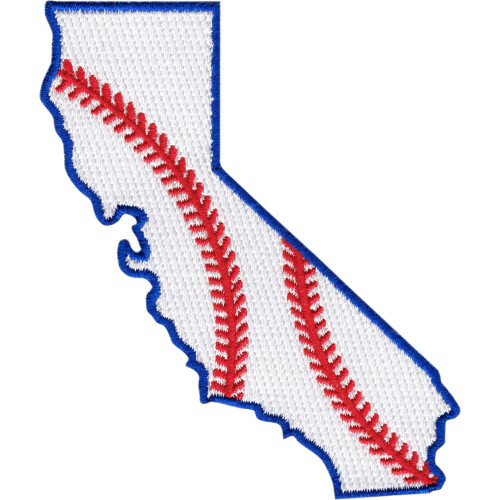 Baseball Design on California State - Embroidered Iron on Patch