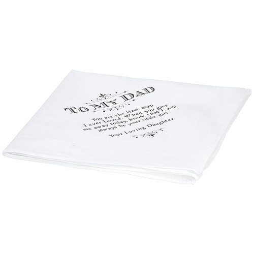 Lillian Rose White Far Bryllupsgave Bomuldsminde Hankie 7""""