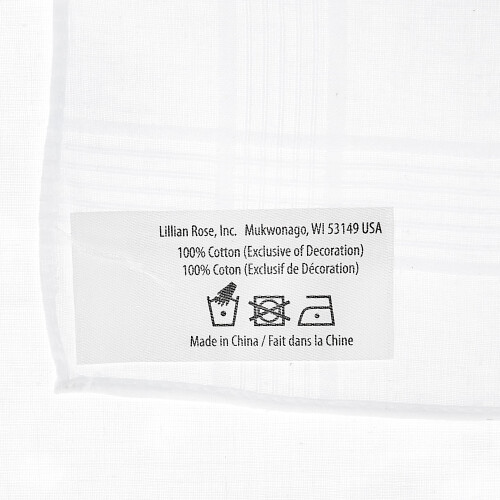Lillian Rose White Far Bryllupsgave Bomuldsminde Hankie 7"""" 2