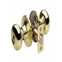 Master Lock BCO0303 Biscuit Door Knob with Lock Polished Brass
