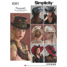 Eenvoud 8361 Dames Steampunk Hoed Naaipatroon Maten S-L
