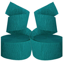 Teal Crepe Paper Streamers  2 Rolls  145 FT Total  Made in USA!