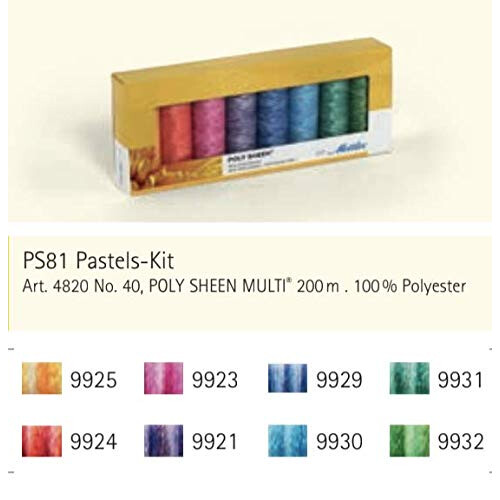 Mettler Polysheen Embroidery Thread  1500 yd/1372m  Multicolored 1