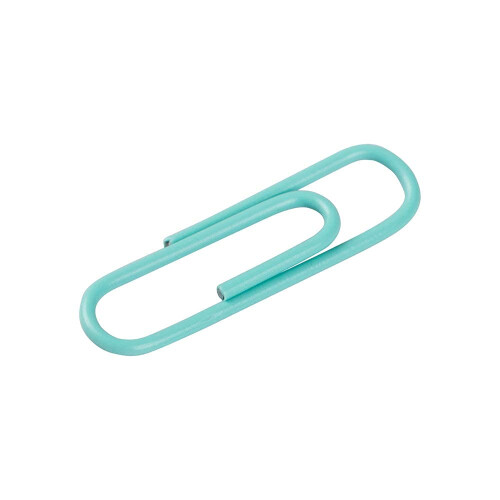 JAM Paper Colored Standard Paper Clips - Small - Teal - 100/pack 2