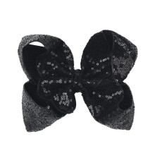 AMYDECOR 8 inch zwarte sprankelende glitter-haarelastiekjes met pailletten voor meisjes