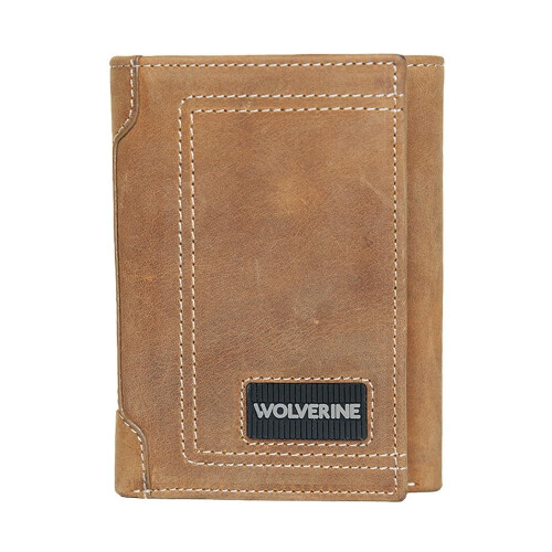 WOLVERINE Men's Leather Trifold  RFID Protected  Brown  One Size