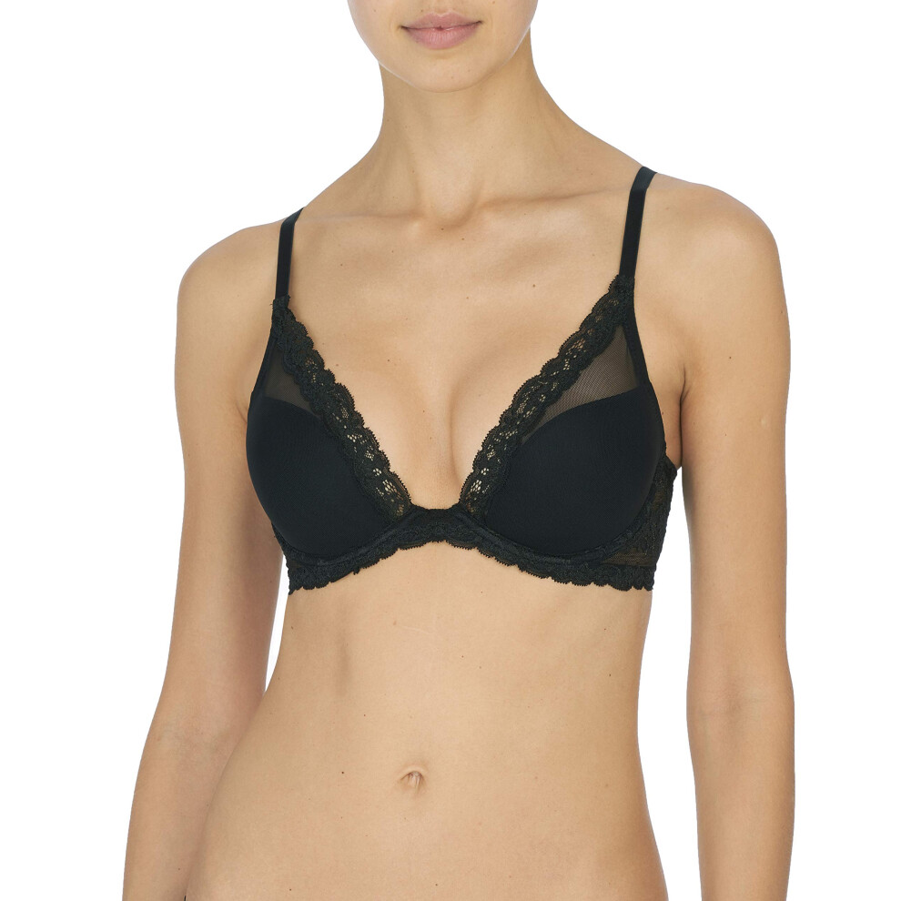 Natori Women's Feathers Luxe Contour Underwire Bra (Black 34DDD)