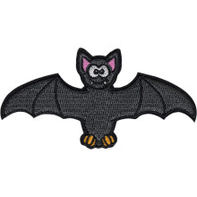 Batty Matty - Happy Cartoon Bat - 3,5"" brodeerattu rautamerkki