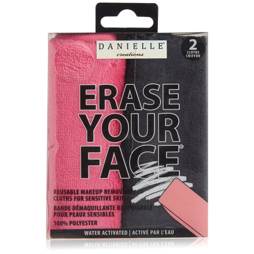 ERASE YOUR FACE Πανί ντεμακιγιάζ πολλαπλών χρήσεων ροζ/μαύρο, 2 τεμάχια