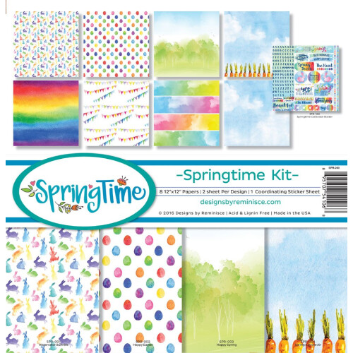 Kit de coleo de scrapbook de primavera Reminisce SPR-200 12 x 12 polegadas