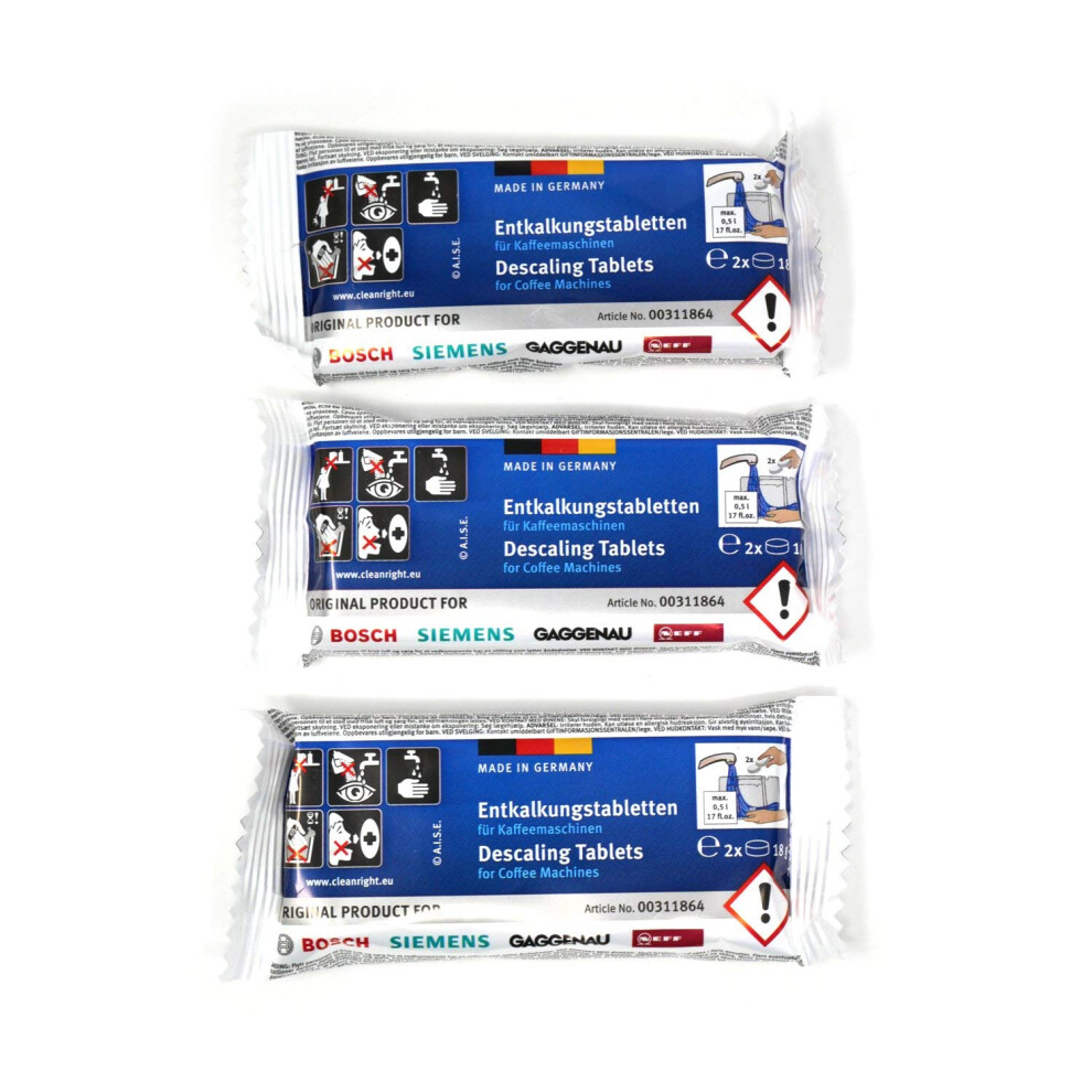 Bosch Original Tassimo Descaling Tablets (1 Box of 6 Tablets) c/w