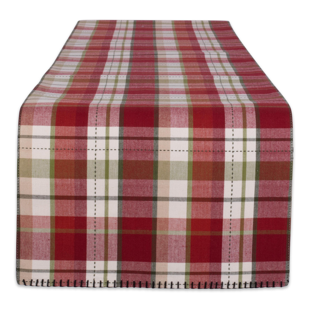 DII Mountain Trail Plaid Reversible Embellished Table Runner 14x72-image-OPC-PGG9K5G-NEW