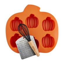 Mud Pie Pumpkin Silicone Baking Set  mold 9 1/2"""""""" x 9 3/4"""""""" Orange