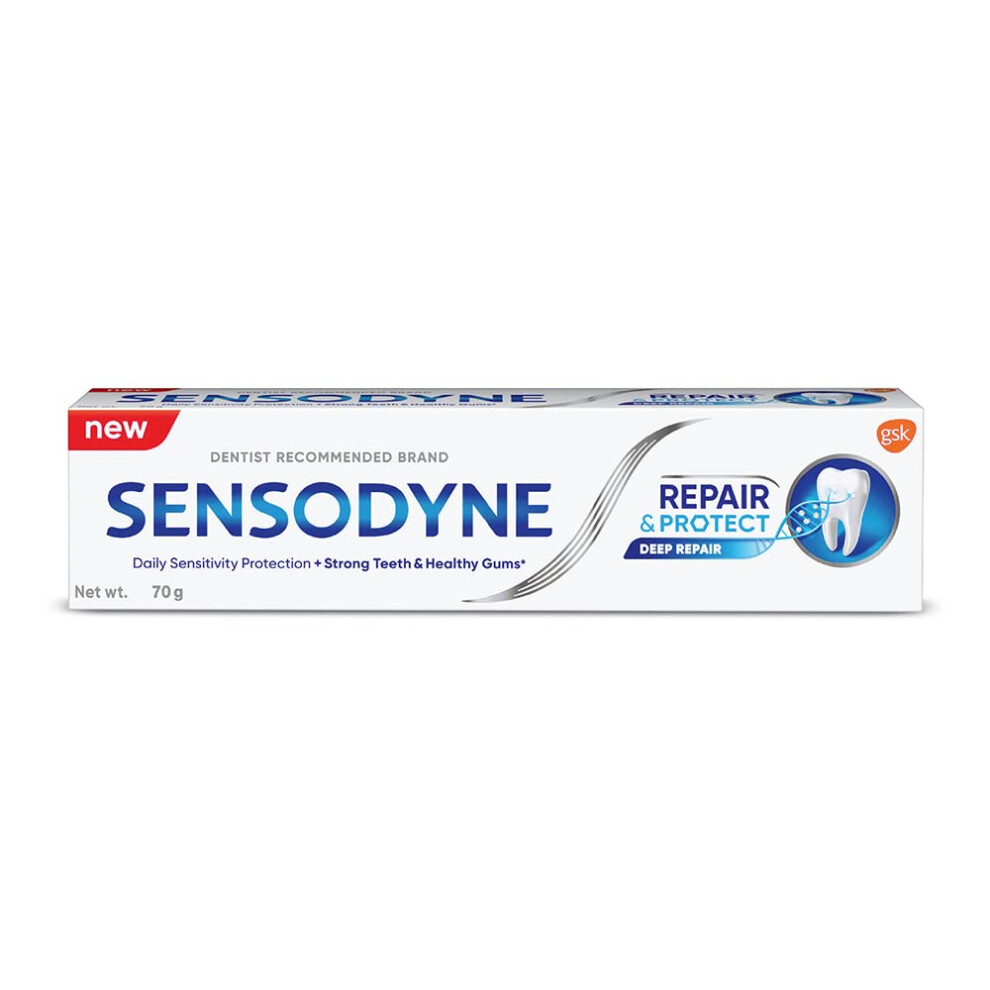 Sensodyne Pasta Toothpaste Repair & Protect Daily Protection For Sensitive Teeth 80 G X 4 Tubi-image