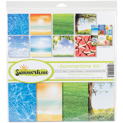 Reminisce Sum-200 Summertime Scrapbook Collection Kit 12x12 polegadas