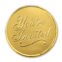 PaperDirect Gold Du er inviteret rundt pr?get folie s?ler 48 t?lling