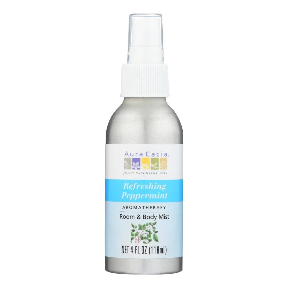 Aura Cacia Room and Body Mist  Refreshing Peppermint  4 Fluid Ounce-image-OPC-PGG9M9Q-NEW