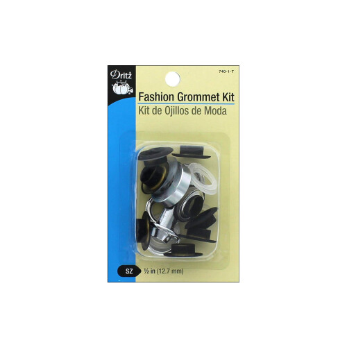 Kit occhielli Dritz 740-1-T con utensili, neri, 1/2 pollice, 8 set