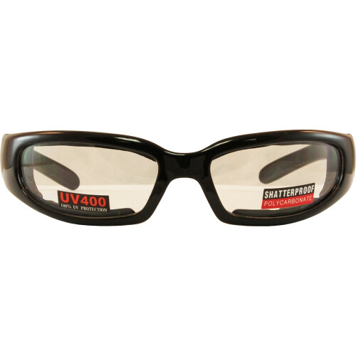 Global Vision Chicago polstrede ridebriller (sort stel/klar linse) 1