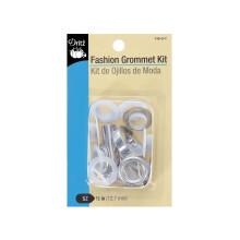 Dritz 740-9-T Fashion Tüllen-Set mit Werkzeug, weiß, 1/2 Zoll, 8 Sets