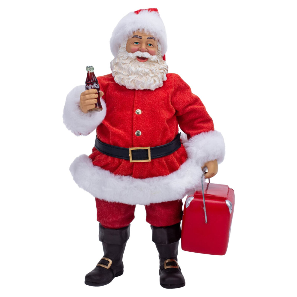 Coca-Cola Coke Cooler Table Piece Santa  10.5-Inches  Multi-Colored