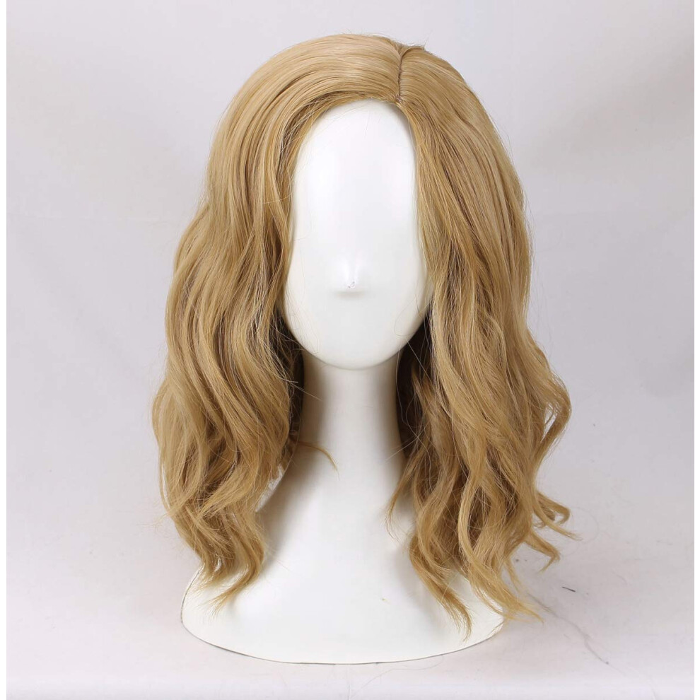 Boming Women's Medium Length Light Blonde Curly Cosplay Wig For Move Not,Specified