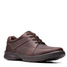 Clarks mens Bradley Walk Oxford Brown Tumbled Leather 10.5 Wide US