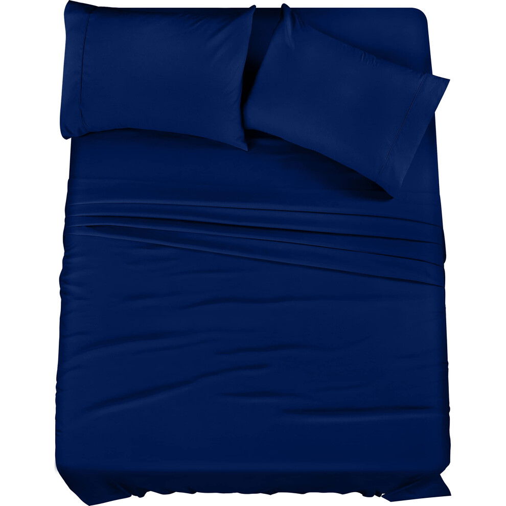 Utopia Beddengoed Blue Utopia Bedding Queen Bed Sheets Set - 4 Piece Bedding - Brushed Microfiber - Shrinkage And Fade Resistant - Easy Care (Queen Royal )