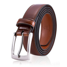 MILORDE Heren lederen riem met enkele gesp Modieus en klassiek ontwerp voor kleding en causaal (maat 48 (taille 46) Burnt Umber)