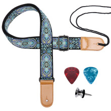 Ramenný popruh na ukulele Eyeshot, havajský žakárový modrý totem, vhodný pre sopránové koncertné tenor barytónové strunové nástroje