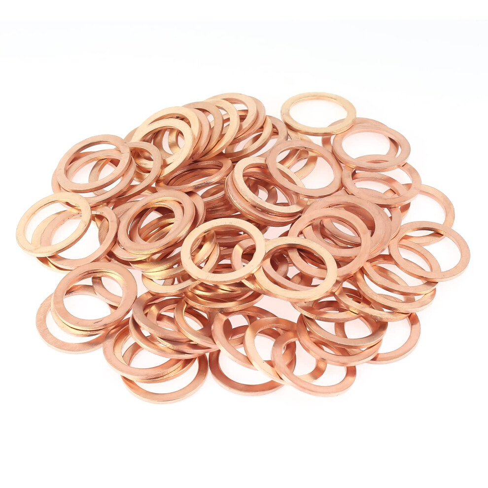 HELIFOUNER 50 Pieces M18x24x1.5mm Copper Washers  Copper Metric Sealing Washers  Inner Diameter 18mm  Outer Diameter 24mm  Thickness 1.5mm-image-OPC-PGG9N9K-NEW