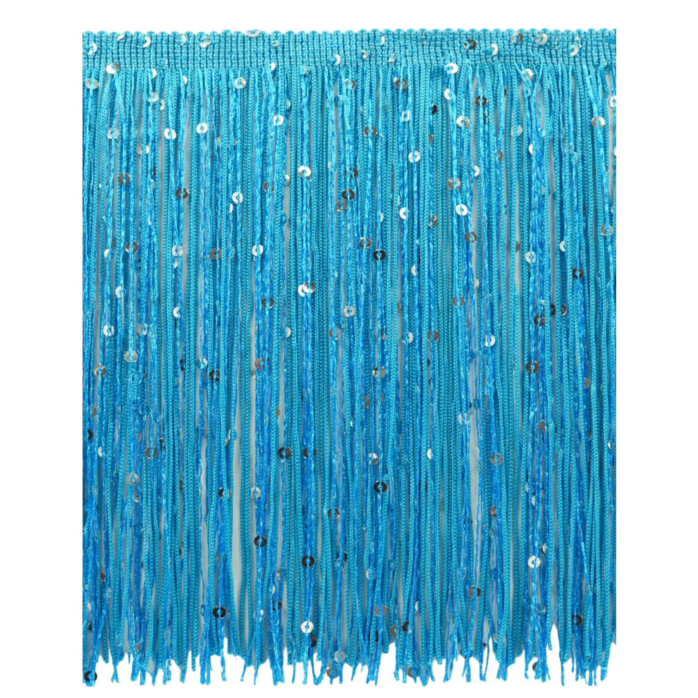 20 Cm Lange Glinsterende Kettingfranjes Met Pailletten (Stijl # CFS08) Turquoiseblauw #04 (Donkerhemelsblauw) Verkocht Per Meter (36""""""/3 Ft/0,9 M)-image