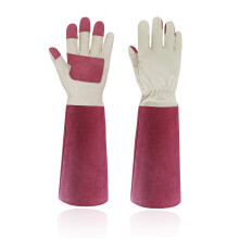 HANDLANDY Rose Besk?ring Havebrugshandsker til M?nd og Kvinder Tornfaste Lange Gauntlet Handsker Svineskind L?der - ?ndbar og holdbarhed (stor)
