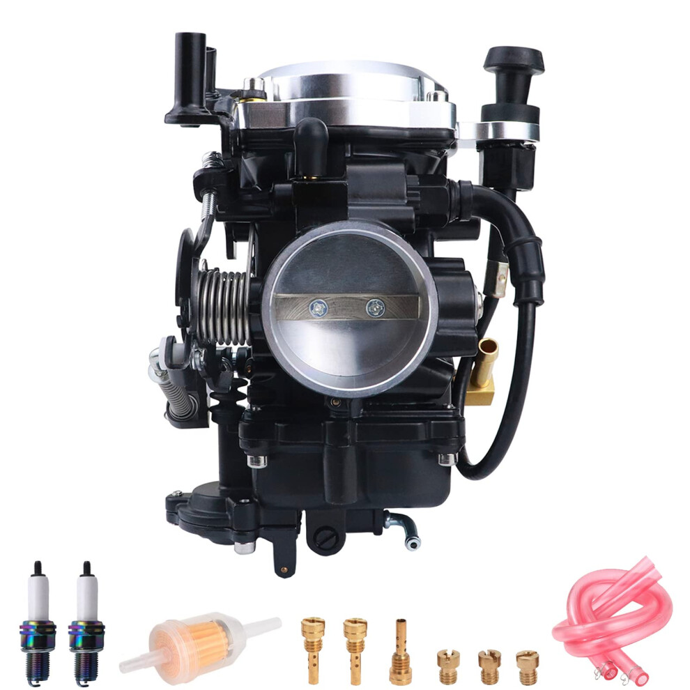 Cv40 Carburetor With Choke Cable For Harley Davidson Sportster Xl Xlh 883 1200 Softail Touring Dyna Road King Carb 27421-99 ( Cover) Silver 633183580191