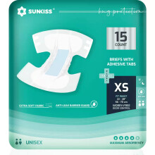 SUNKISS TrustPlus Overnight Adult Diapers with Tabs Unisex Disposable Incontinence Briefs for Men and Women Odor Control Small 12 Count